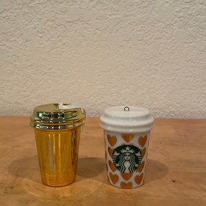 Lot of two Starbucks mug miniatures or ornaments
